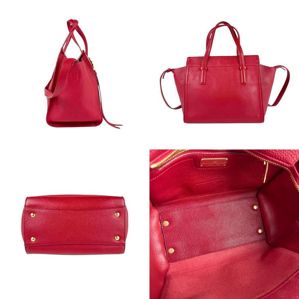 Salvatore Ferragamo Shoulder Gancini Bag red leather 2way Red